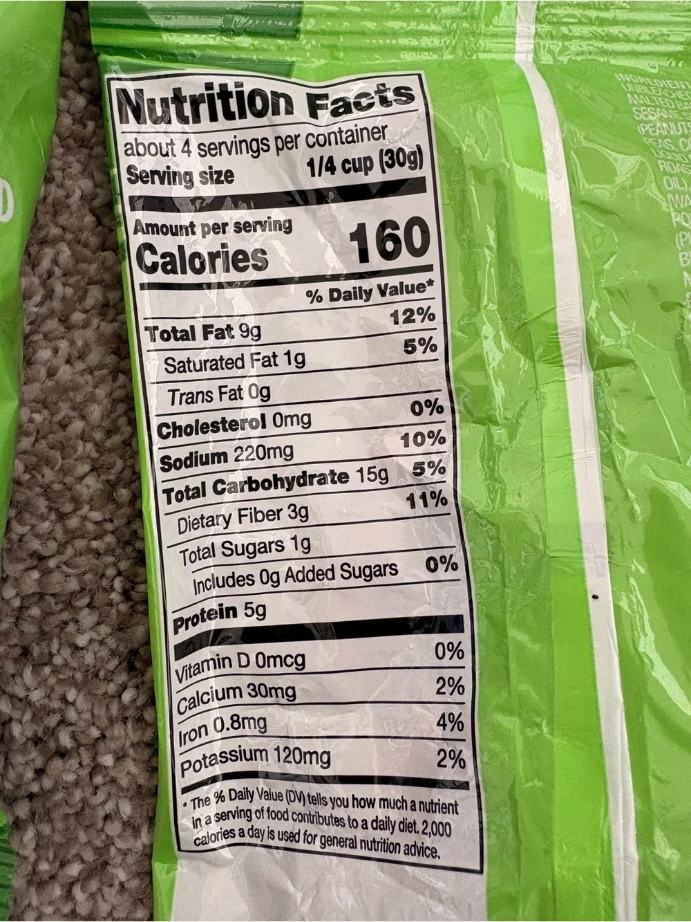 Simple honest nice delicious Wasabi Soy Snack Mix - 11 pack Green